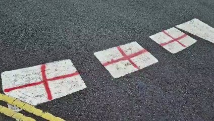 St George's Cross painted in Peronne Road in Portsmouth
