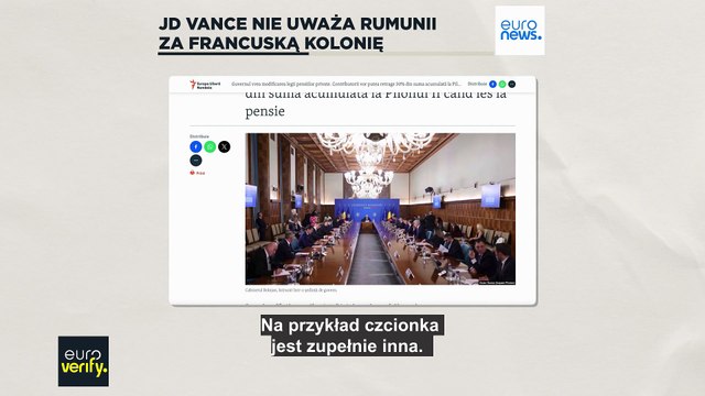 Nie, JD Vance nie powiedział, że Rumunia jest francuską kolonią