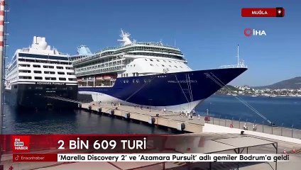 Bodrum'a 2 gemi ile 2 bin 609 turist geldi