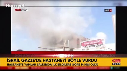 İsrail Gazze'de hastaneyi böyle vurdu