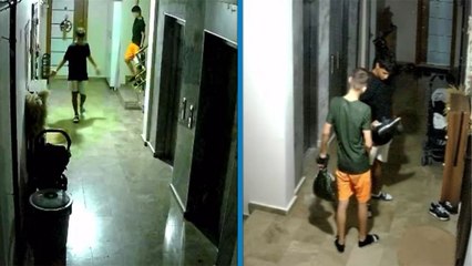 Hırsızlar, çaldıkları ayakkabılar yeni çıkınca oynamaya başladı; o anlar kamerada