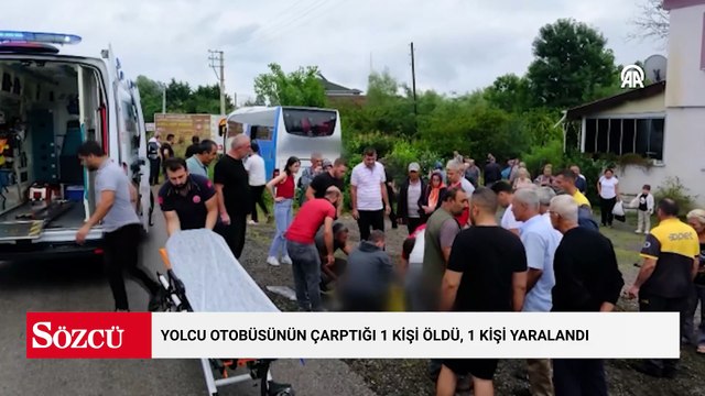 Yolcu otobüsünün çarptığı 1 kişi öldü, 1 kişi yaralandı