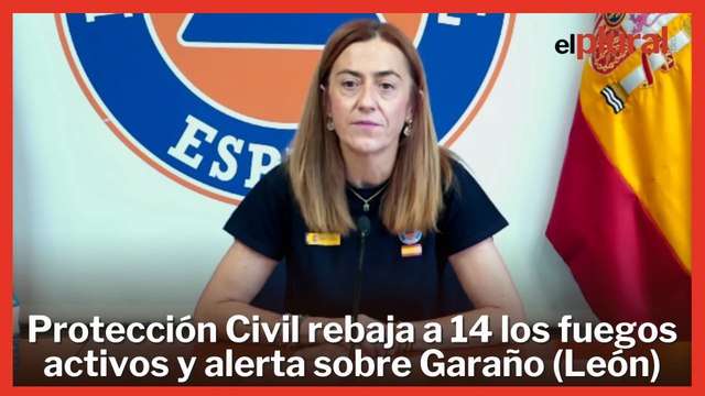 Protección Civil confirma que quedan 14 fuegos activos y advierte sobre Garaño (León)