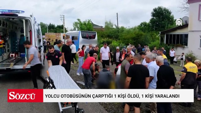 Yolcu otobüsünün çarptığı 1 kişi öldü, 1 kişi yaralandı
