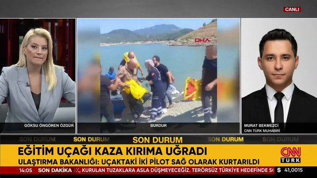 Burdur Bucak'ta eğitim uçağı kaza yaptı: 2 personel kurtarıldı