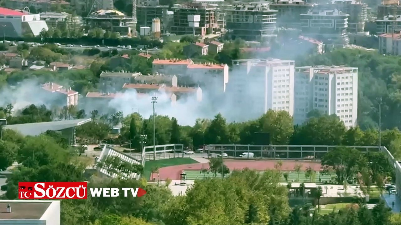 İTÜ'de otluk alanda yangın