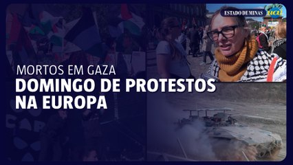 Domingo de protestos na Europa e dezenas de mortos em Gaza