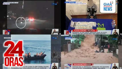 24 Oras: (Part 1) Rumaragasang baha sa Benguet | Batang nahulog sa sasakyan | Rep. Leviste, tinangkang suhulan, atbp.