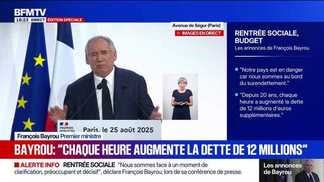 Discours de rentrée: Notre liberté est en jeu , affirme le Premier ministre, François Bayrou