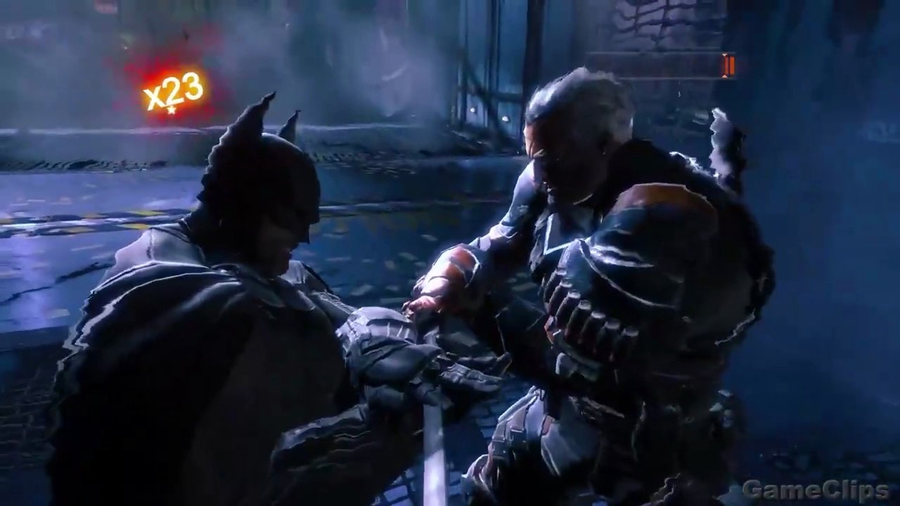 BATMAN Vs DEATHSTROKE Fight Scene Cinematic - Batman Arkham Origins