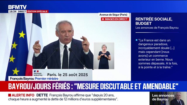 Discours de rentrée: Il devient trop cher de construire, trop cher d'acheter un appartement , lance le Premier ministre François Bayrou