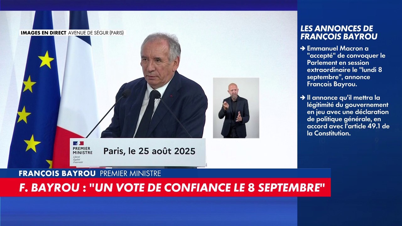 «Le risque suprême, c'est de ne rien faire», glisse François Bayrou