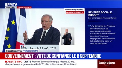 Discours de rentrée: "Il y a un problème majeur", lance François Bayrou