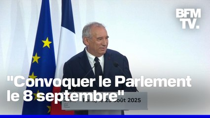 Budget: François Bayrou va demander un vote de confiance à l'Assemblée nationale le 8 septembre