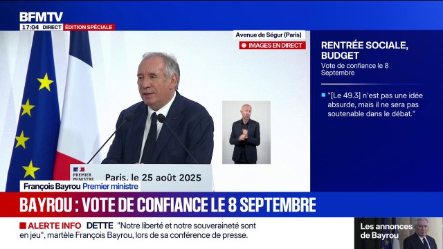 Discours de rentrée: Est-ce que j'aperçois une réforme du mode de scrutin possible à court terme? Ma réponse est oui affirme François Bayrou