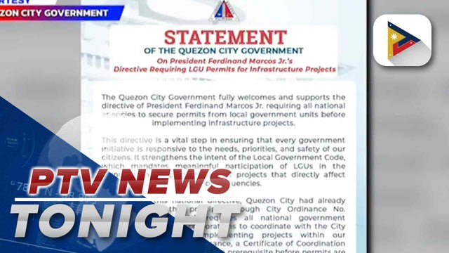 Q.C. LGU welcomes PBBM directive to secure permits from LGUs before implementing infra projs
