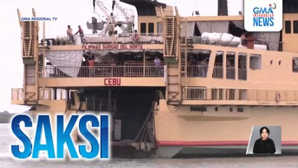 Barkong may sakay na halos 300 pasahero at crew, sumadsad habang bumibiyahe pa-Cebu City | Saksi