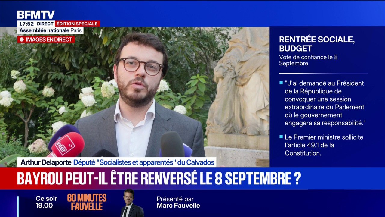 Discours de rentrée: "On a un Premier ministre qui est buté, borné, arrogant", déclare Arthur Delaporte, député socialiste du Calvados
