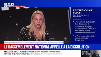 Discours de rentrée de François Bayrou: "Il faut repasser par un vote, repartir aux urnes", juge Edwige Diaz, vice-présidente du RN