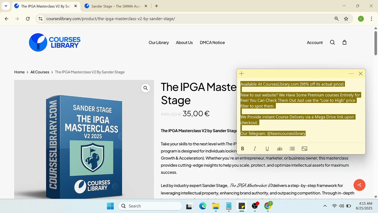 (courseslibrary.com)Sander Stage Course Review - The IPGA Masterclass V2