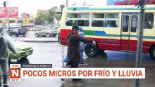 Pocos micros por frío y lluvias en Santa Cruz