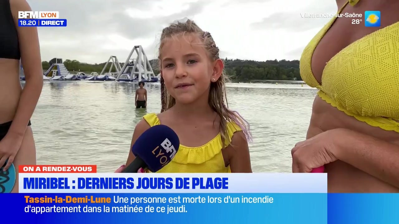 Bonsoir Lyon  du lundi 25 août- Miribel : derniers jours de plage
