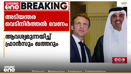ഗസ്സയിൽ അടിയന്തര വെടിനിർത്തൽ ആവശ്യമാണെന്ന് ഫ്രാൻസും ഖത്തറും