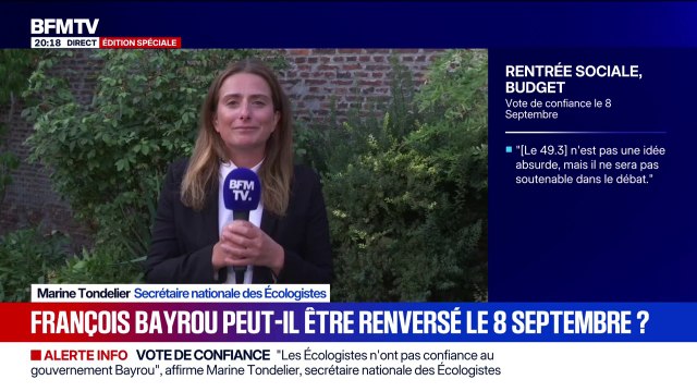 Vote de confiance du 8 septembre: Il faut nous laisser gouverner , affirme Marine Tondelier, secrétaire nationale des Écologistes