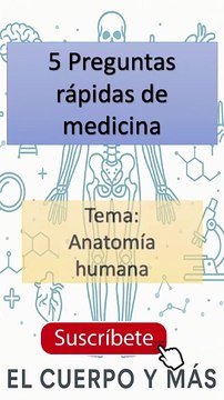 5 Preguntas rápidas de medicina - Tema: Anatomía humana Parte 1 #elcuerpoymas #medicina #salud #aprender