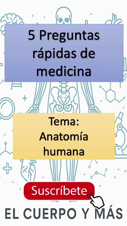 5 Preguntas rápidas de medicina - Tema: Anatomía humana Parte 6 #elcuerpoymas #medicina #salud #aprender
