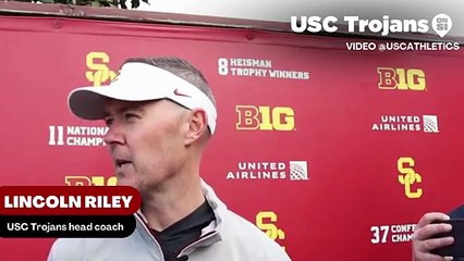 USC Trojans head coach Lincoln Riley discusses where Jahkeem Stewart will play on the field