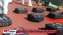 Marina asegura más de 600 kilos de cocaína y detiene a cuatro personas en costas de Guerrero