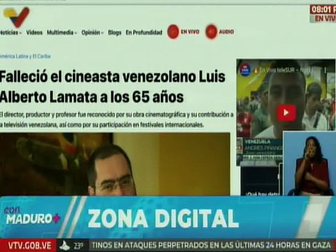 Presidente Maduro lamenta partida física del cineasta venezolano Luis Alberto Lamata