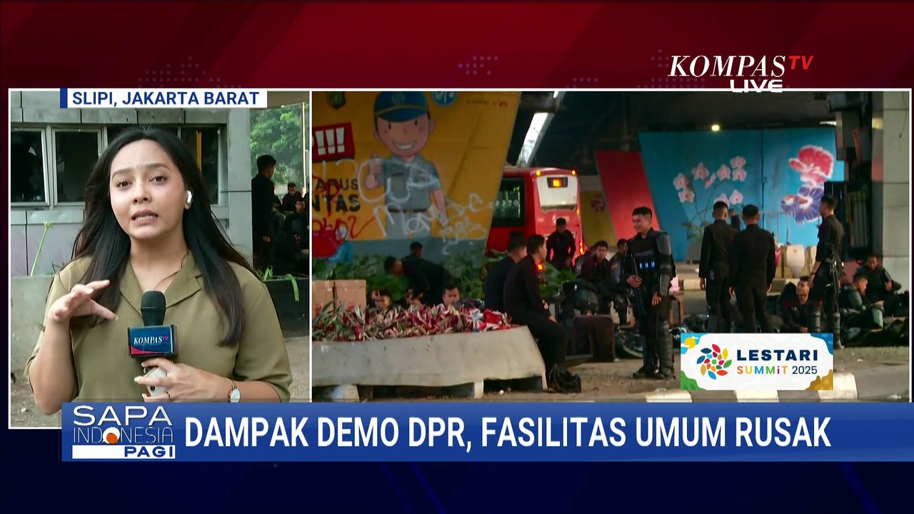 Pantauan Kondisi Terkini Slipi-Pejompongan Usai Demo Ricuh di Gedung DPR| SAPA PAGI