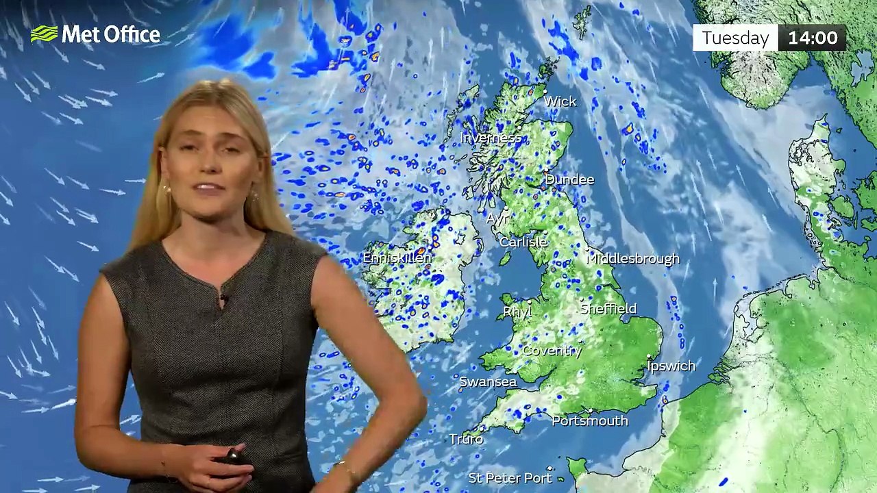 Met Office Tuesday Morning Weather Forecast 26/08/2025