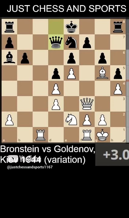 David Bronstein beats Goldenov with the Damiano's Bishop checkmate