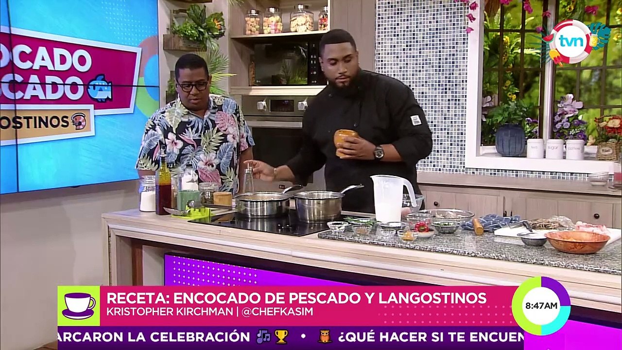 El chef Kasim nos preparó un encocado de pescado y langostinos