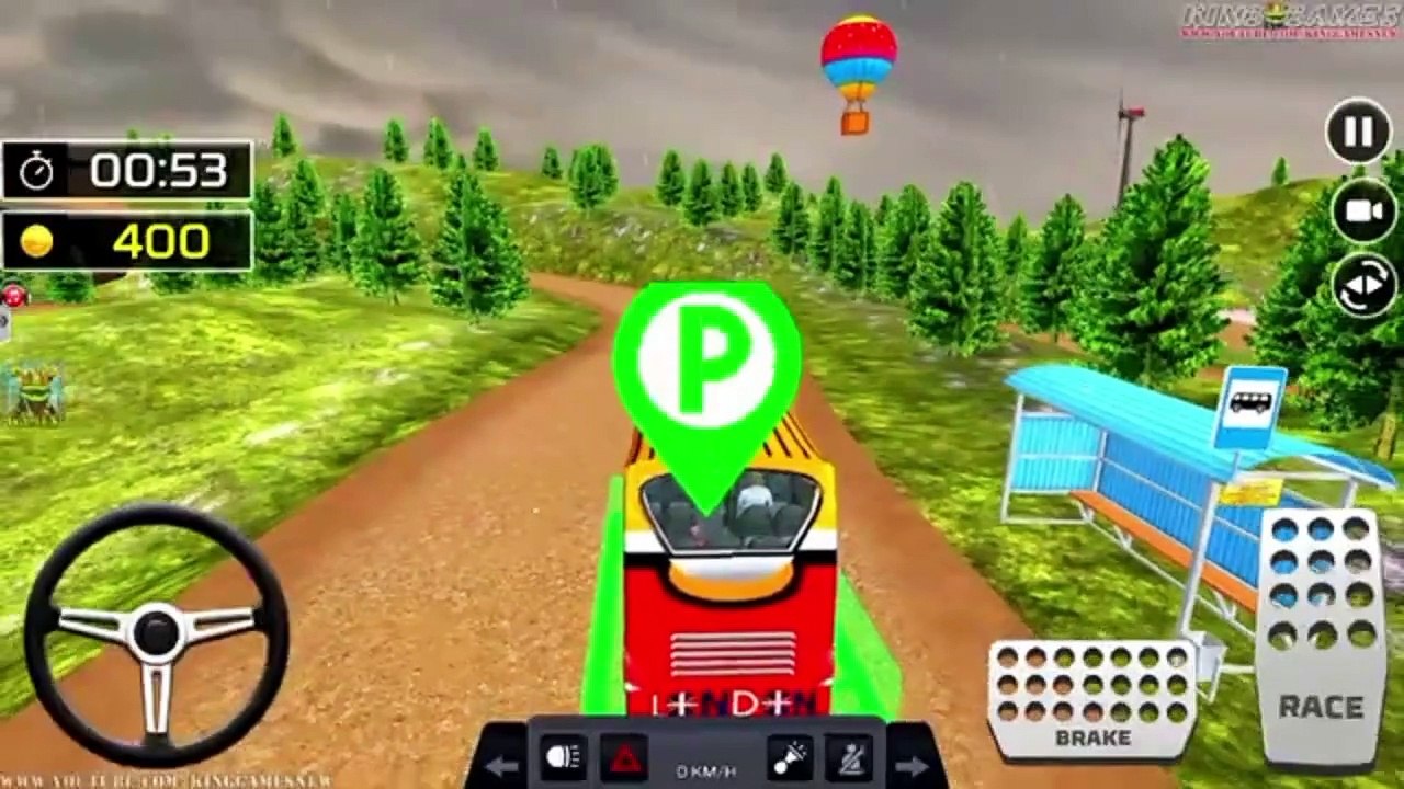 Uphill offroad bus driving simulator gameplay