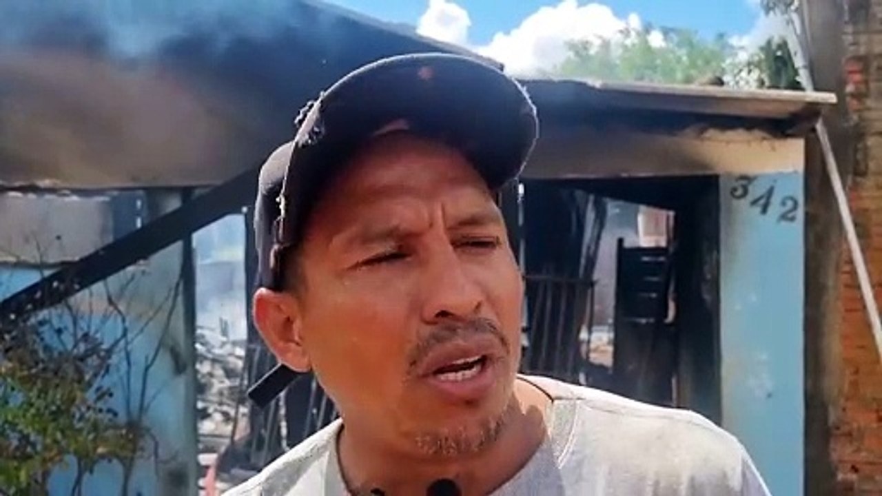 Família venezuelana perde tudo em incêndio no Melissa