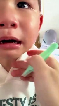 Nasal congestion or blocked nose of boy