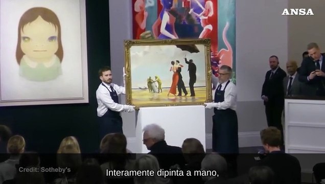 Venduto all'asta un raro dipinto di Banksy (ispirato a un Vettriano)