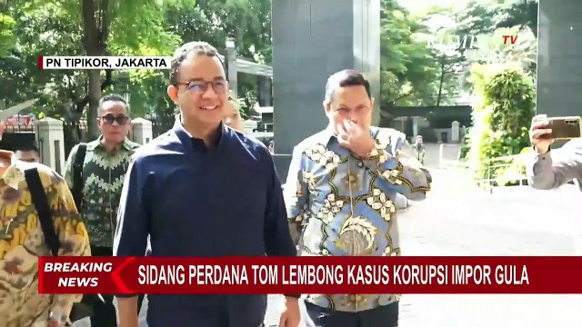 Detik-detik Anies Baswedan Hadiri Sidang Perdana Tom Lembong