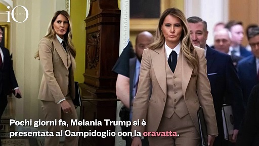 Video Melania Trump, cravatta e look maschile per sostenere il “Take It Down Act”