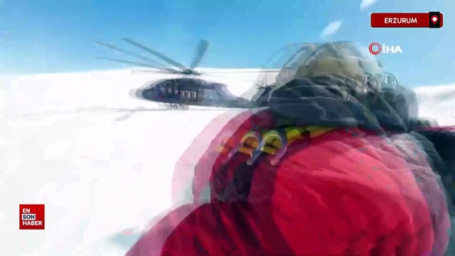 Erzurum'da mezrada mahsur kalan vatandaş askeri helikopter ile kurtarıldı