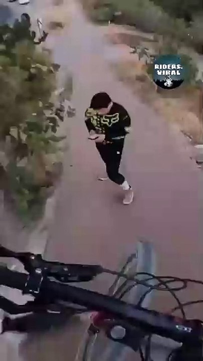 Standing on a bike trail