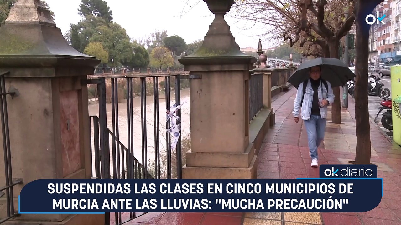 Suspendidas las clases en cinco municipios de Murcia ante las lluvias: "Mucha precaución"