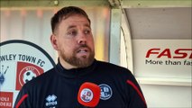 Does Crawley Town boss Rob Elliot feel under pressure?
