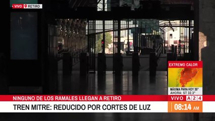 Corte de energía en Retiro afecta operatividad del ferrocarril Mitre