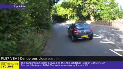 PL57 VEV | Dangerous close pass incident on Whitehall Road in Lightcliffe
