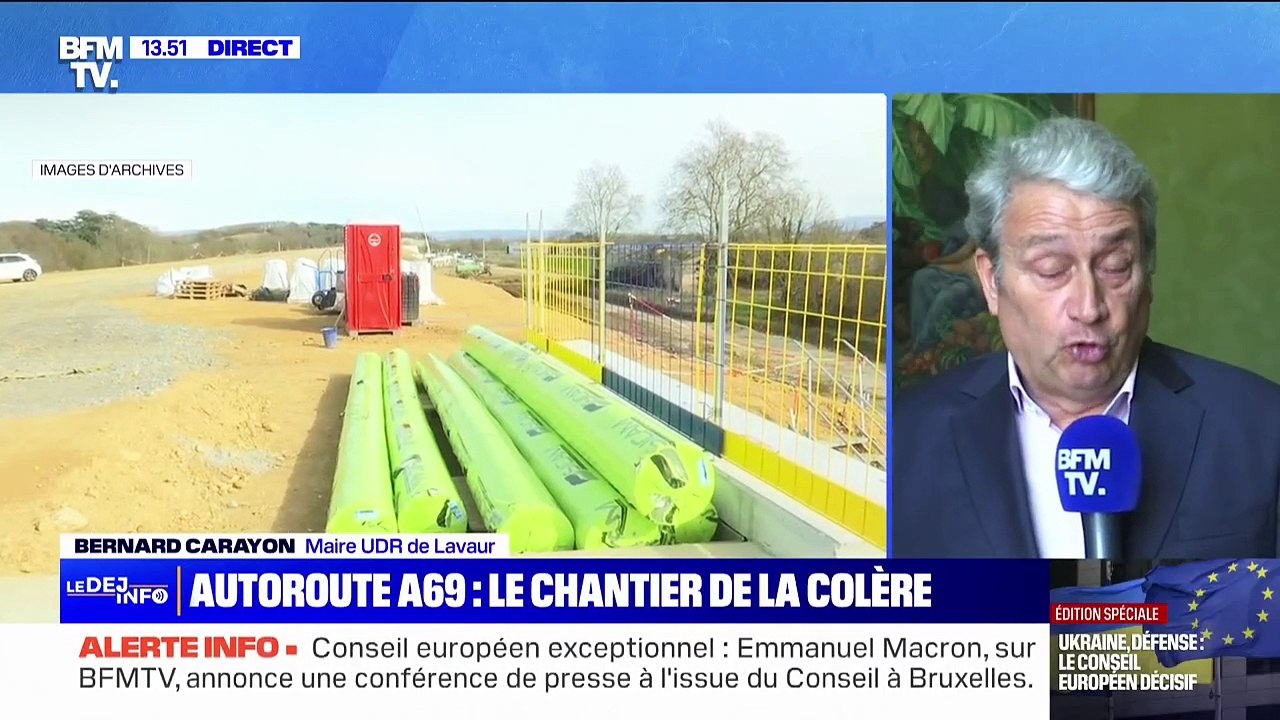Suspension du chantier de l'A69: "Nous sommes en colère mais pas résignés", indique Bernard Carayon, maire UDR de Lavaur (Tarn)